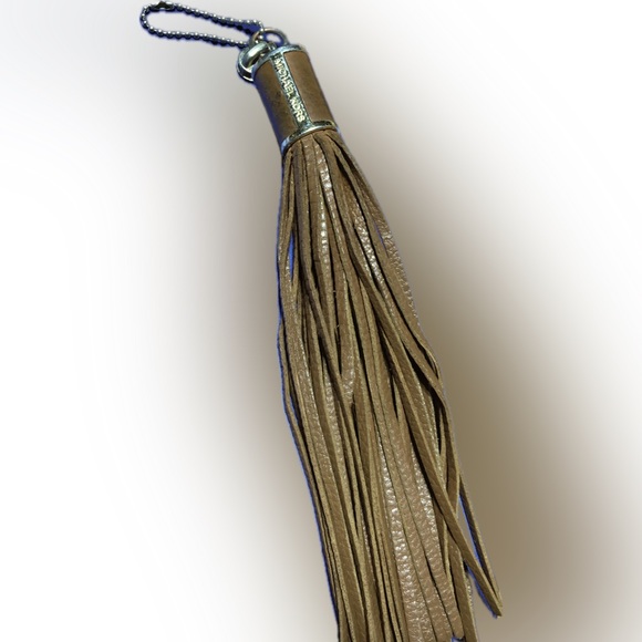 Michael Kors Tassel Charm Hang Tag Silver/Gold Tone Keychain Key Ring Fob Charm - Picture 5 of 13